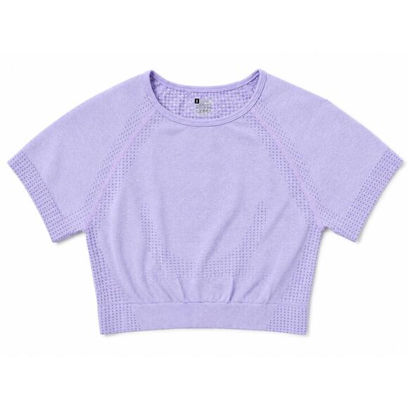 Unbranded Tops - Women’s Seamless Lavender Crop Top Size Small Open Back Athletic Yoga Gym Shirt